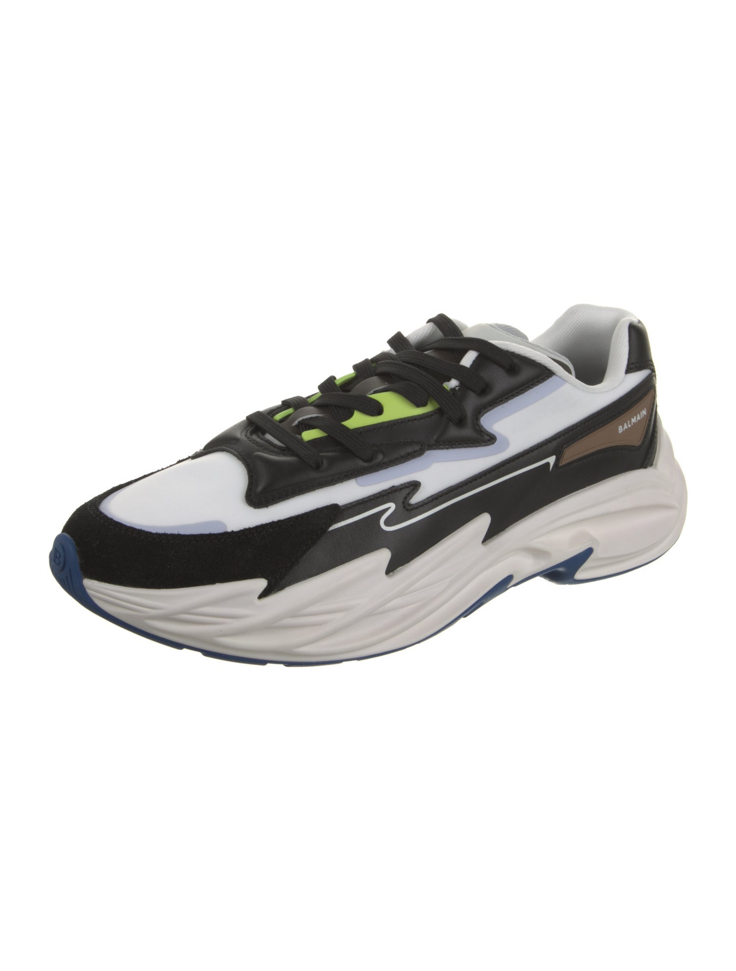 Balmain Leather Printed Athletic Sneakers