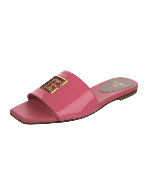 Balmain Patent Leather Slides