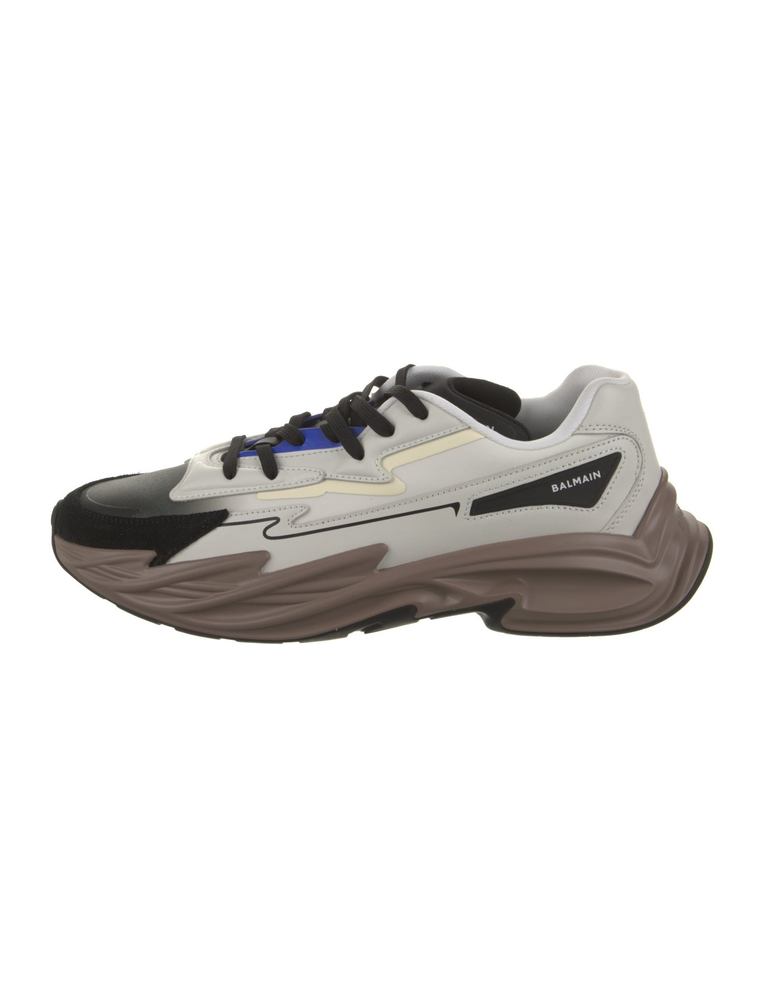 Balmain Leather Printed Athletic Sneakers