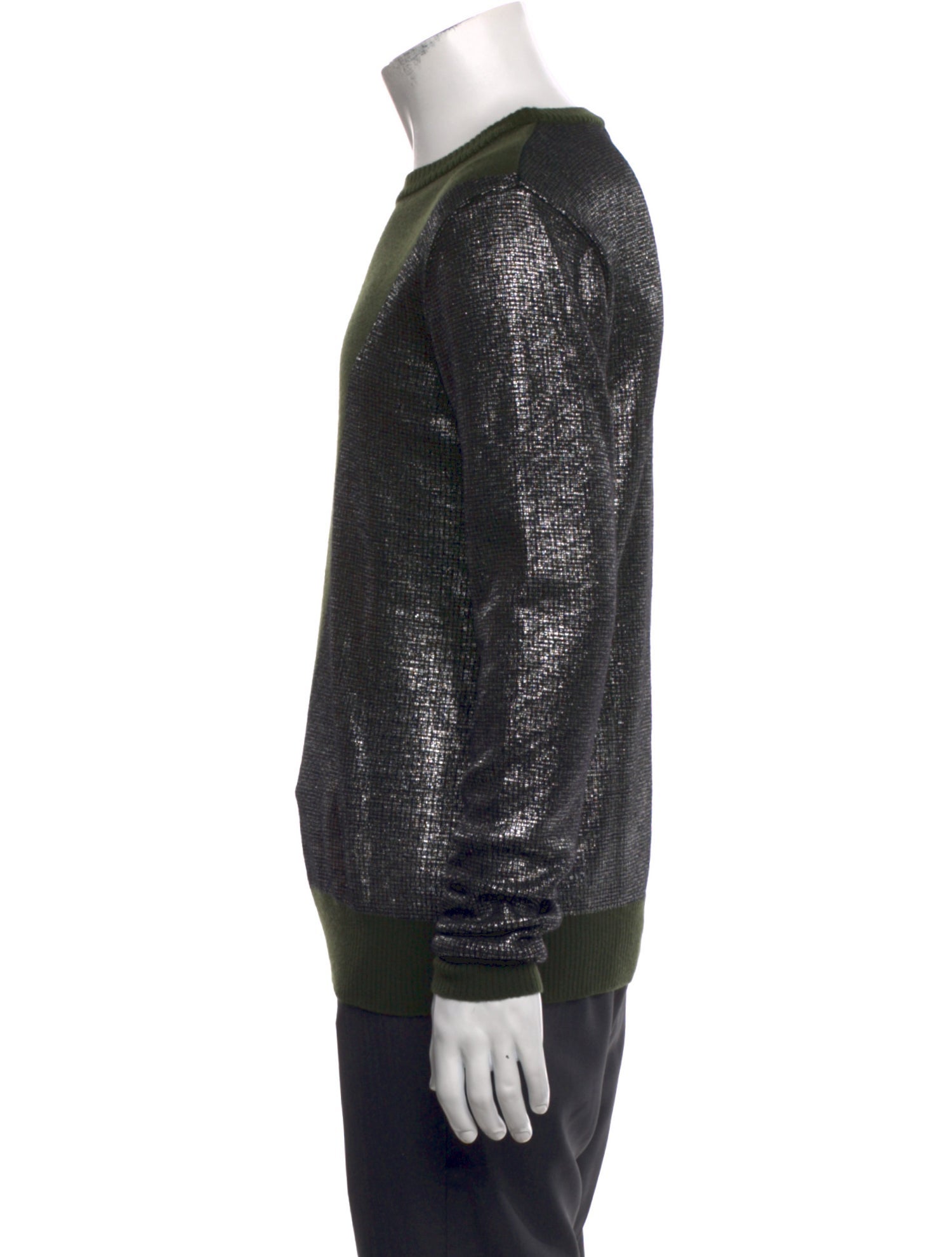 Balmain Colorblock Pattern Crew Neck Pullover