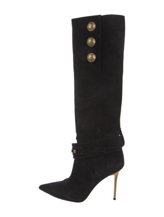 Balmain Suede Lace-Up Boots