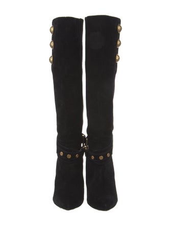 Balmain Suede Lace-Up Boots