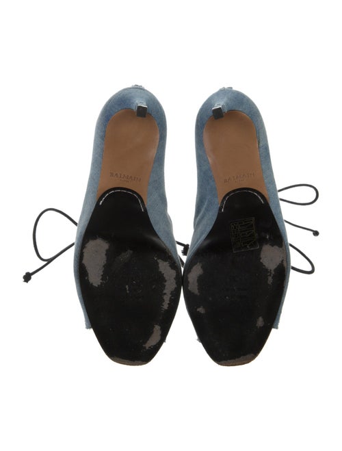 Balmain Denim Lace-Up Boots