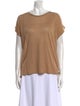 Balmain Linen Scoop Neck T-Shirt