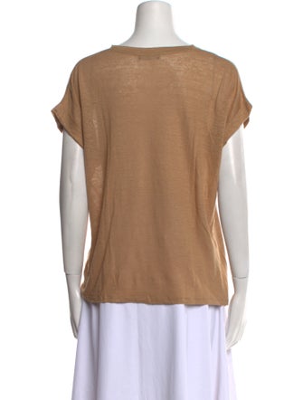 Balmain Linen Scoop Neck T-Shirt