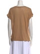 Balmain Linen Scoop Neck T-Shirt