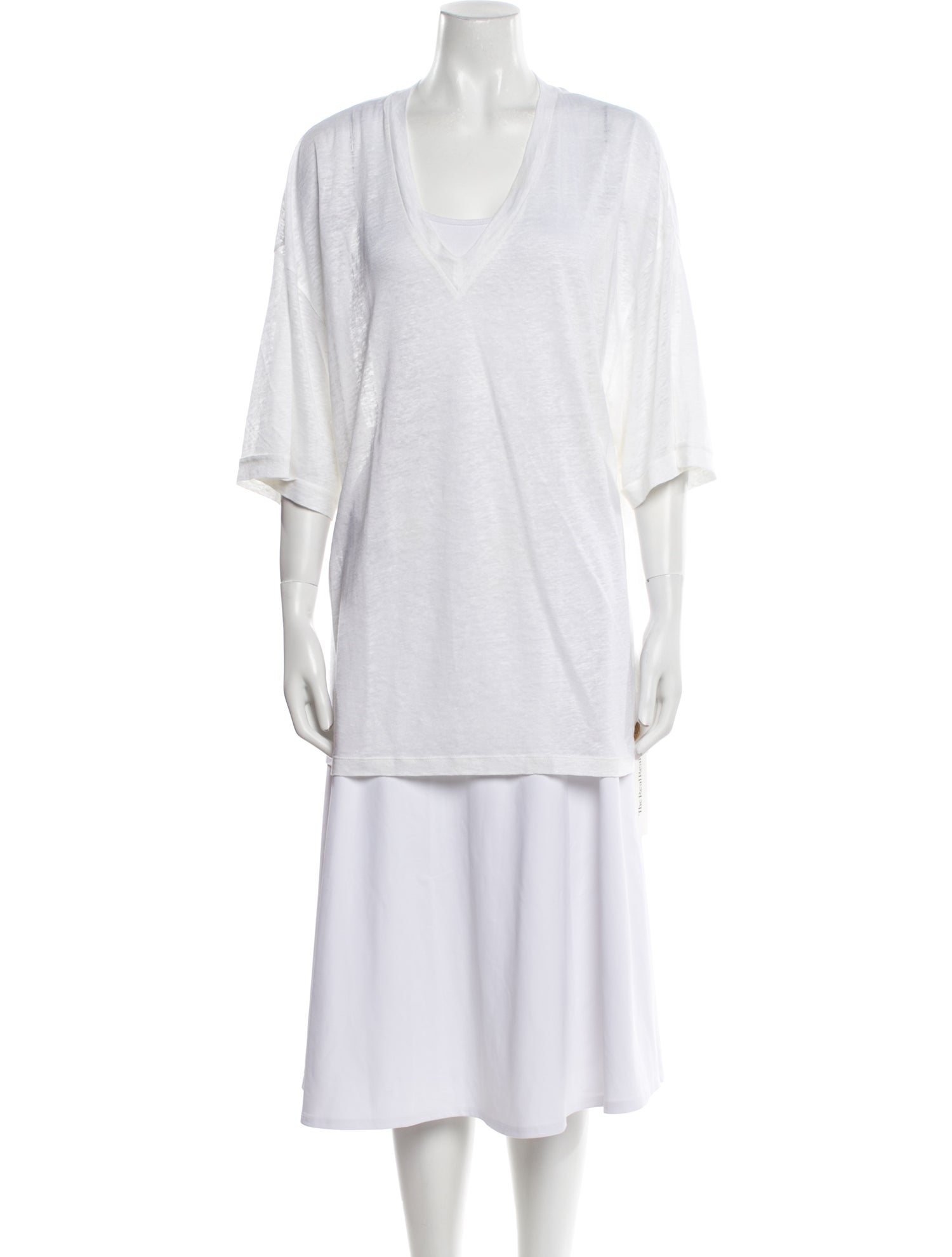 Balmain Linen Plunge Neckline Tunic