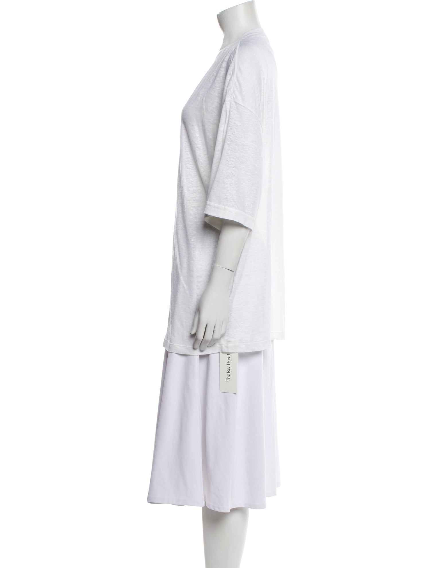 Balmain Linen Plunge Neckline Tunic