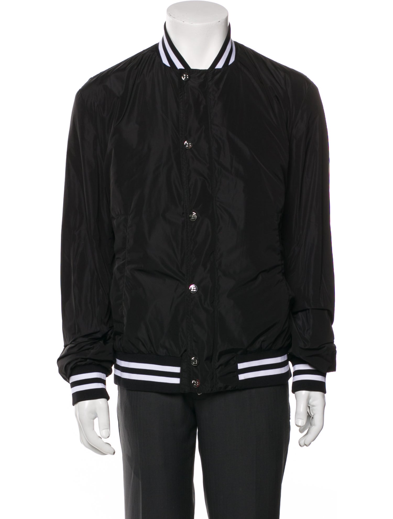 Balmain Striped Bomber Jacket