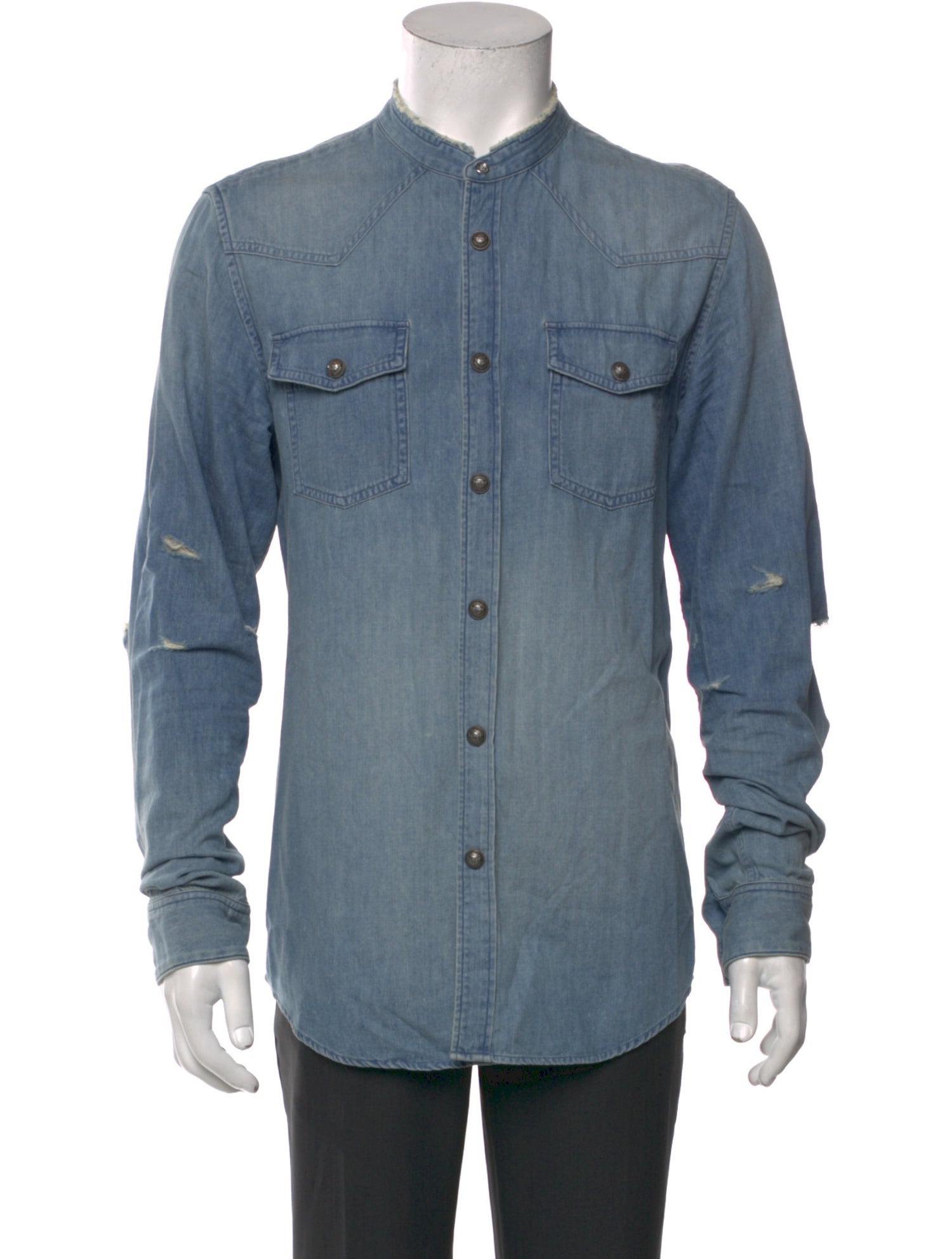 Balmain Long Sleeve Denim Shirt