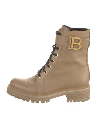 Balmain Leather Combat Boots
