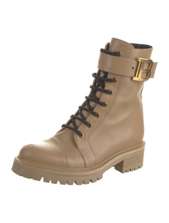 Balmain Leather Combat Boots