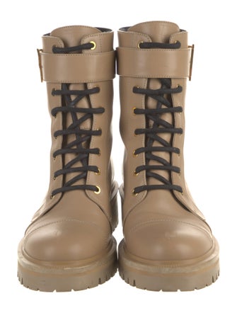 Balmain Leather Combat Boots