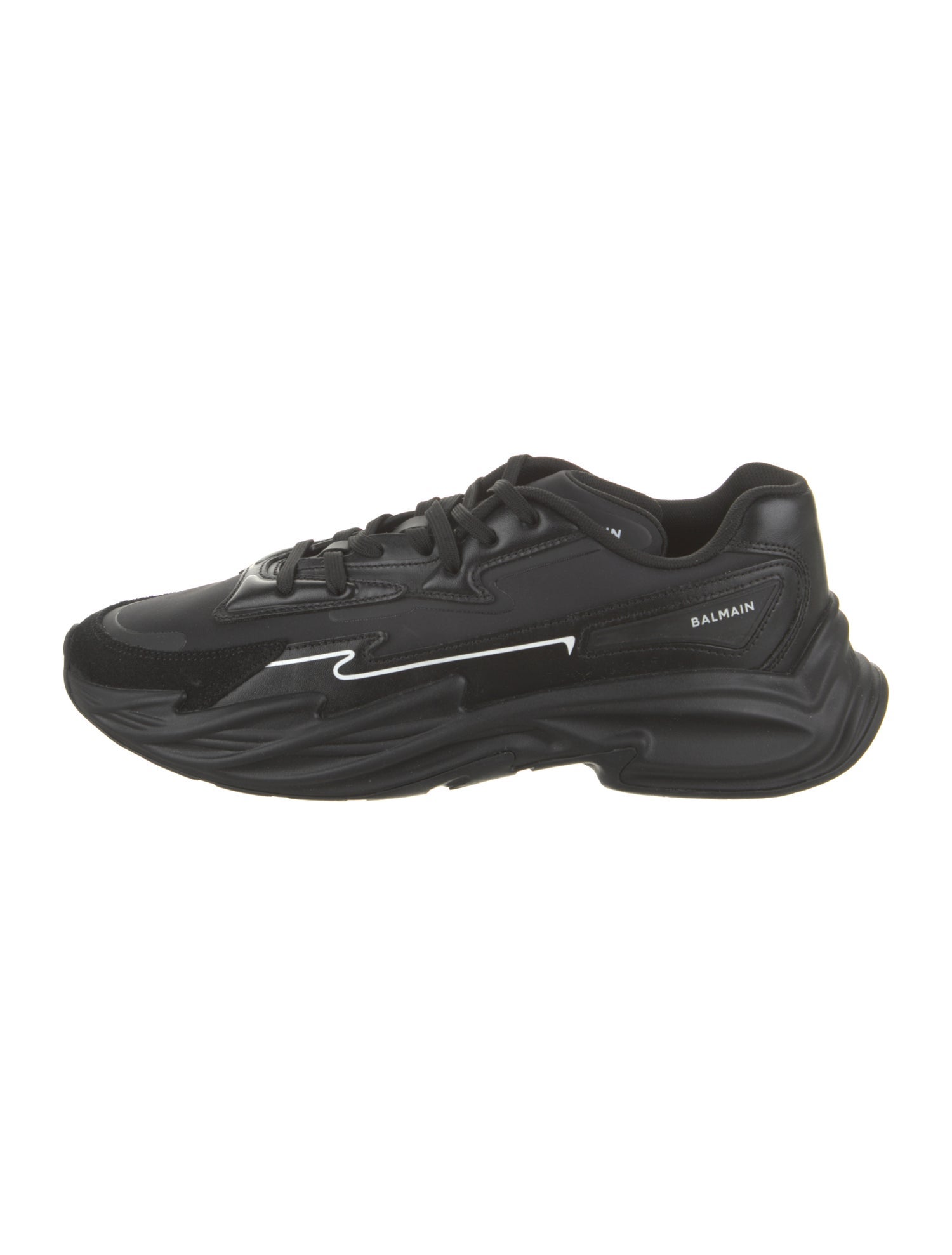 Balmain Leather Athletic Sneakers