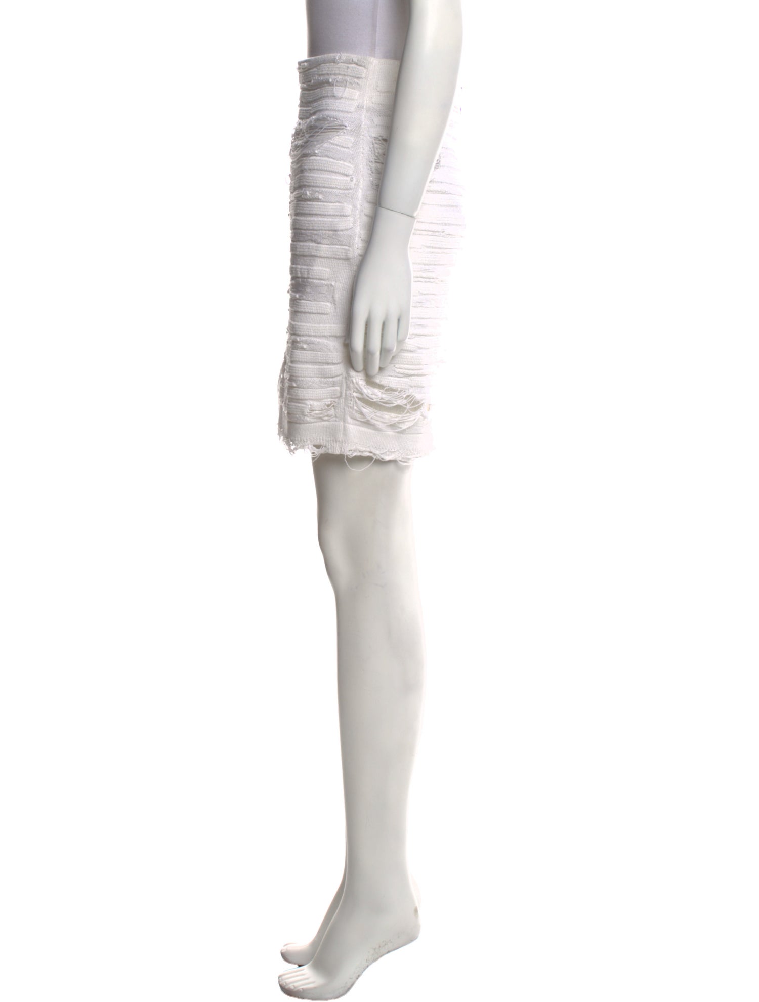 Balmain Distressed Accents Mini Skirt