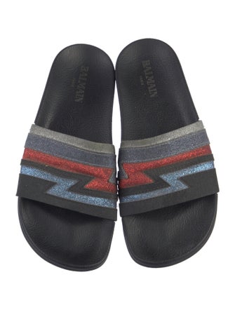 Balmain Glitter Printed Slides