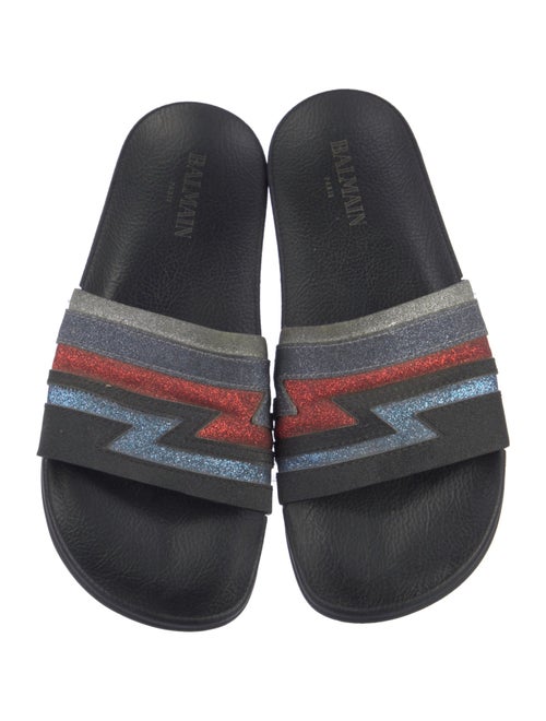 Balmain Glitter Printed Slides