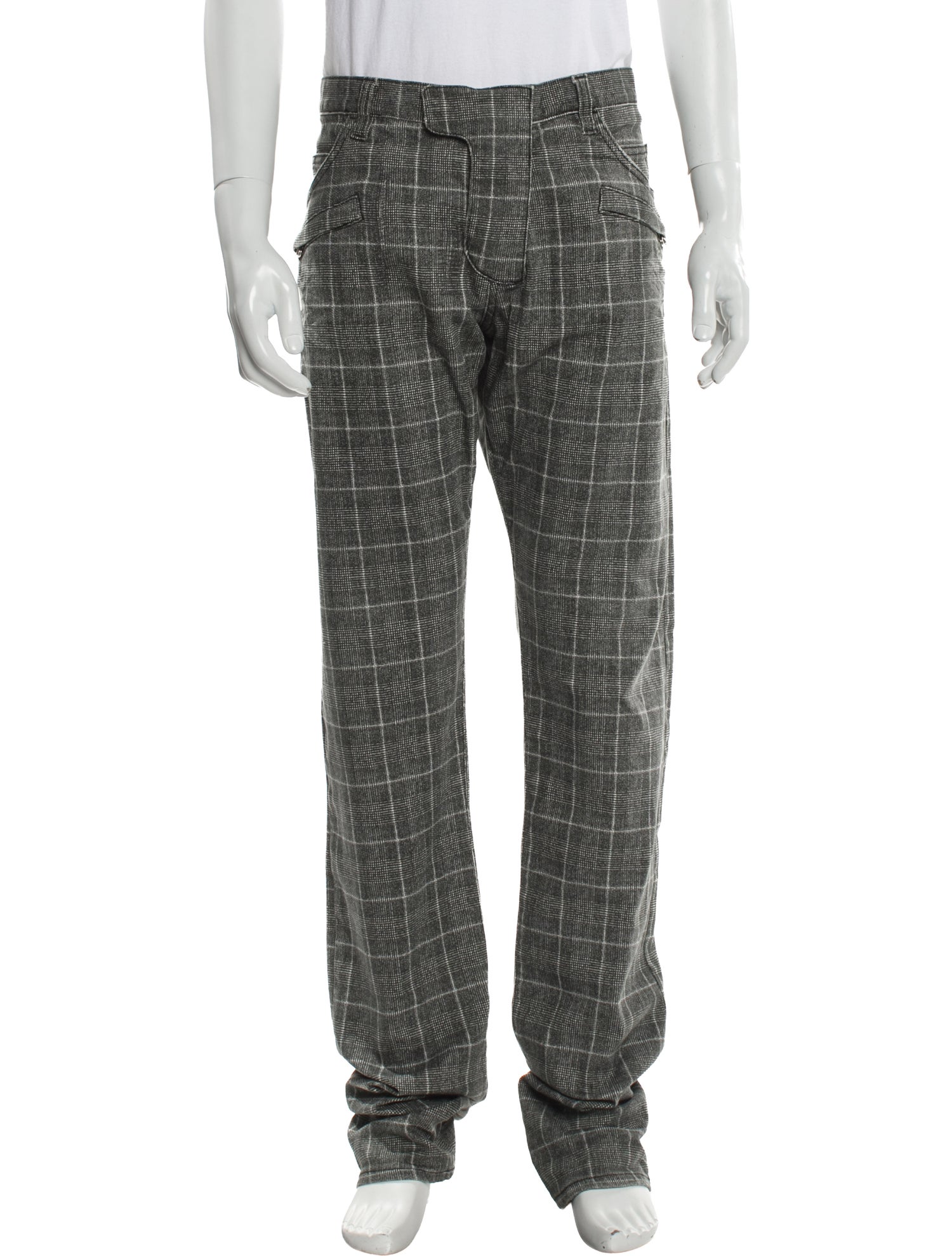 Balmain Plaid Print Pants