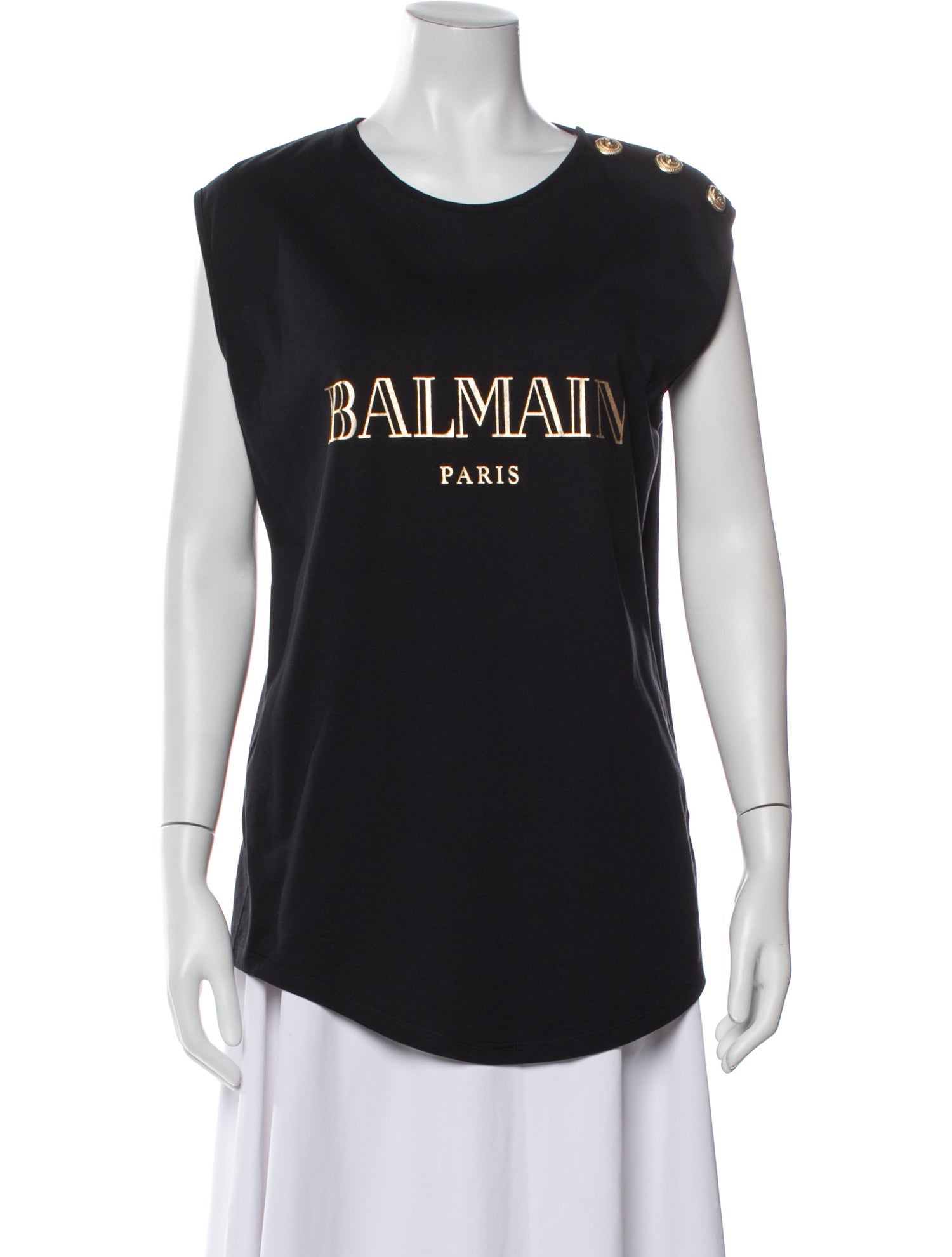 Balmain Graphic Print Scoop Neck T-Shirt