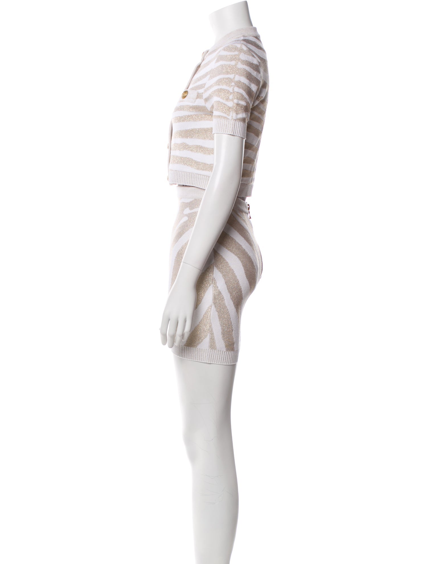 Balmain Striped Skirt Set