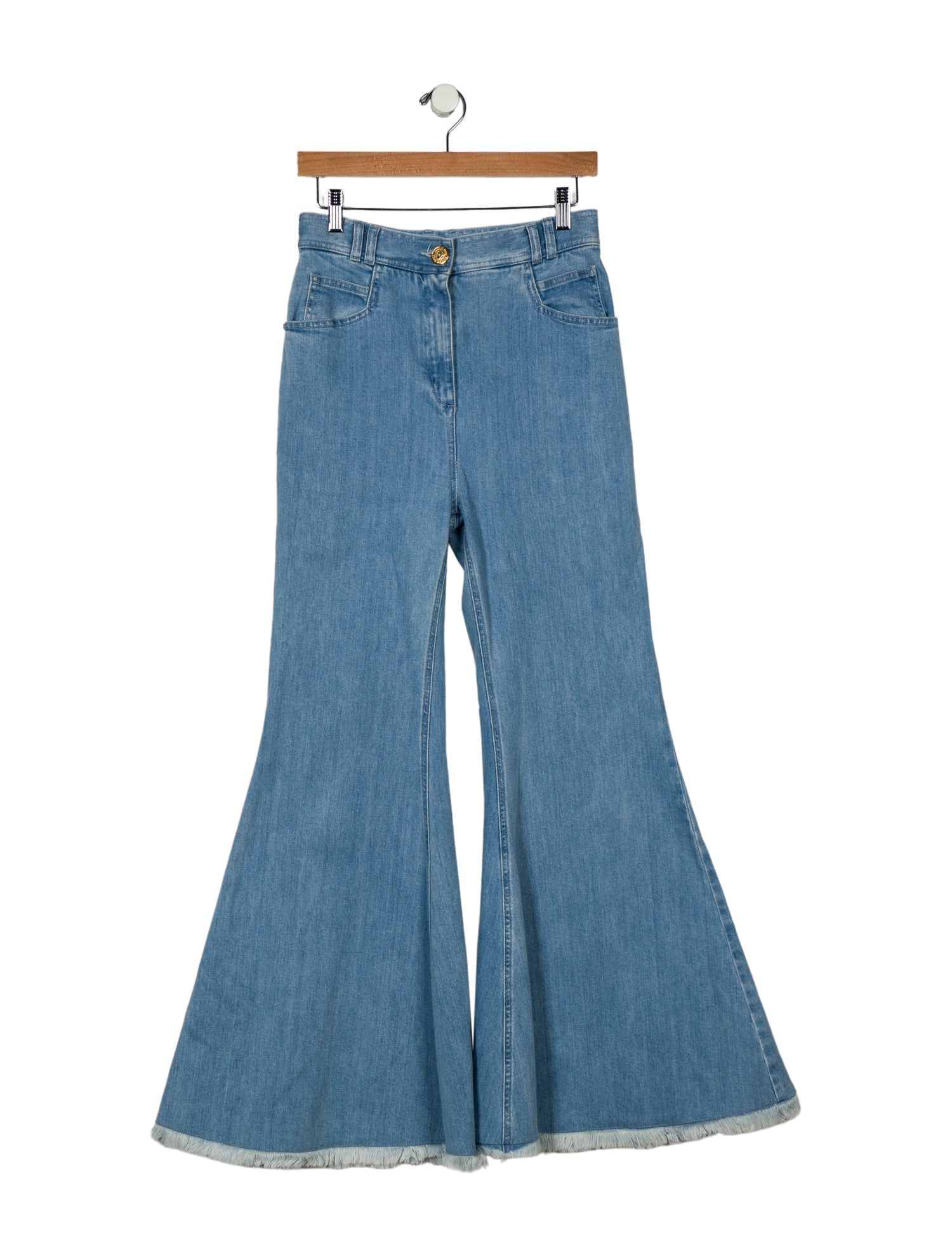 Balmain High-Rise Wide Leg Jeans