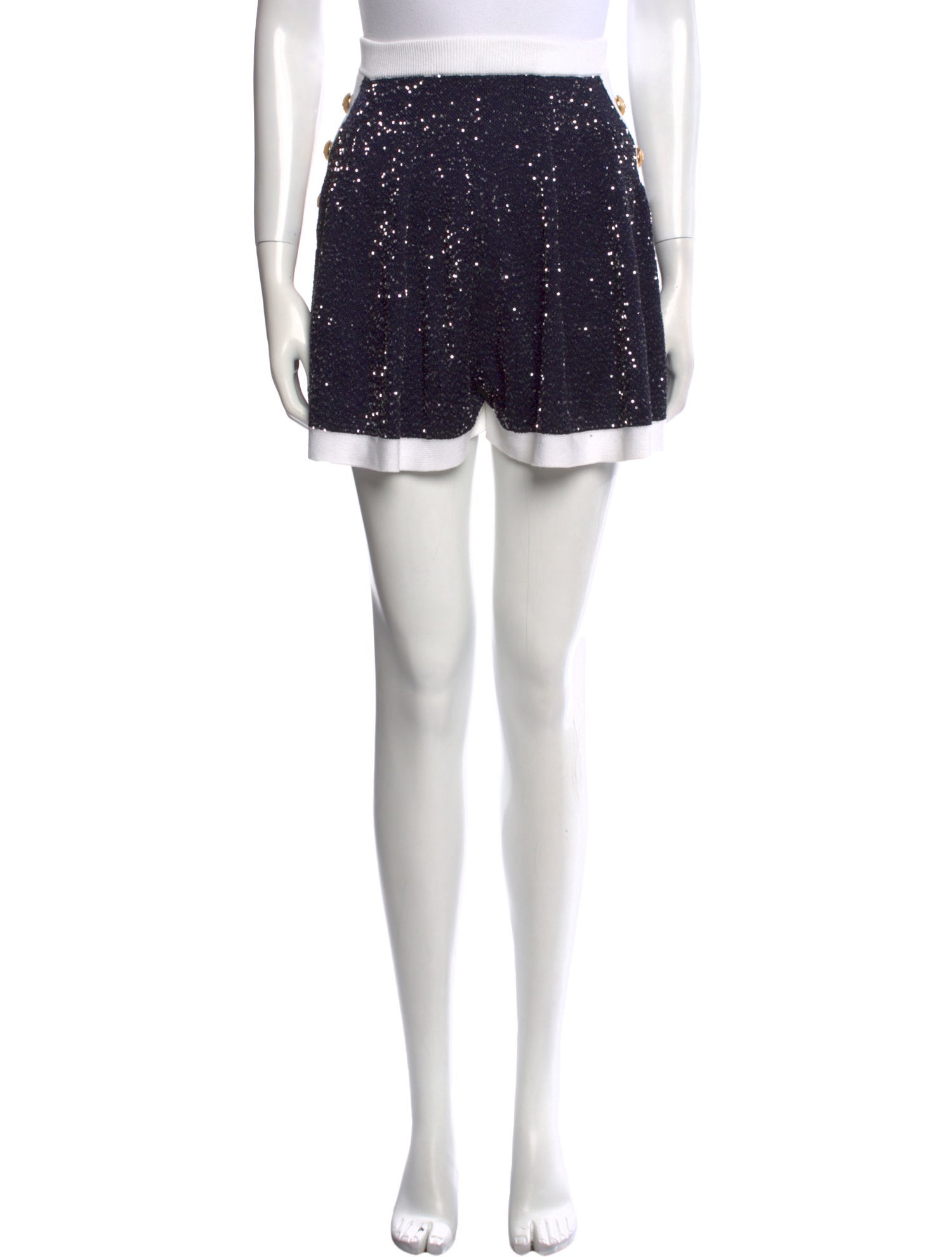 Balmain Colorblock Pattern Mini Shorts