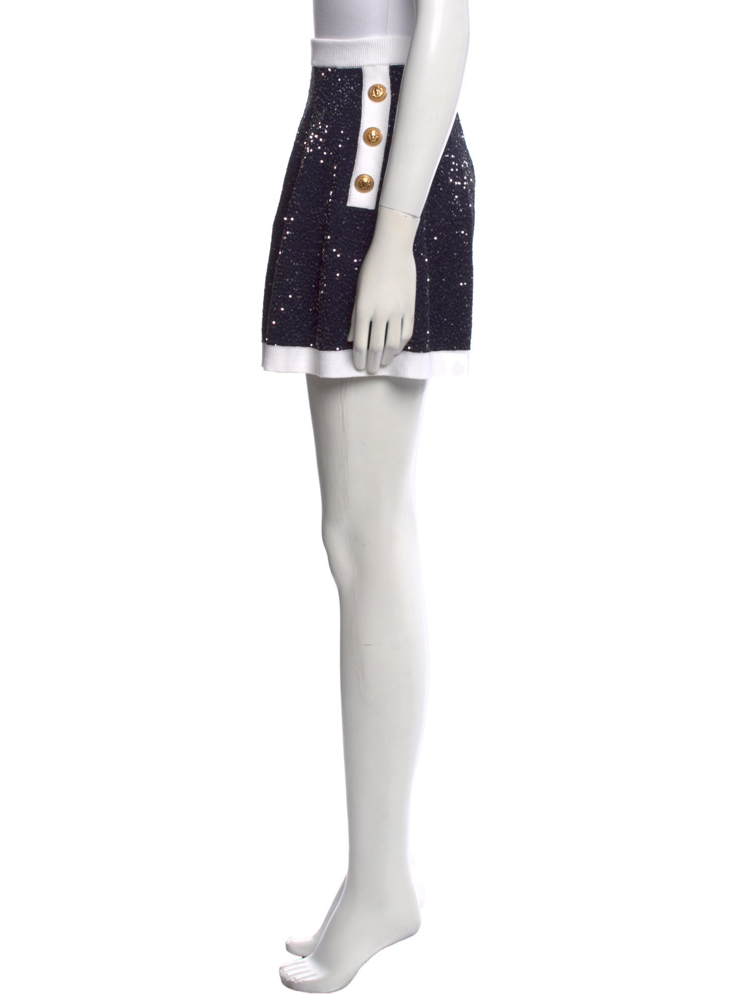 Balmain Colorblock Pattern Mini Shorts