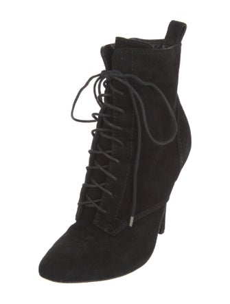 Balmain Suede Lace-Up Boots