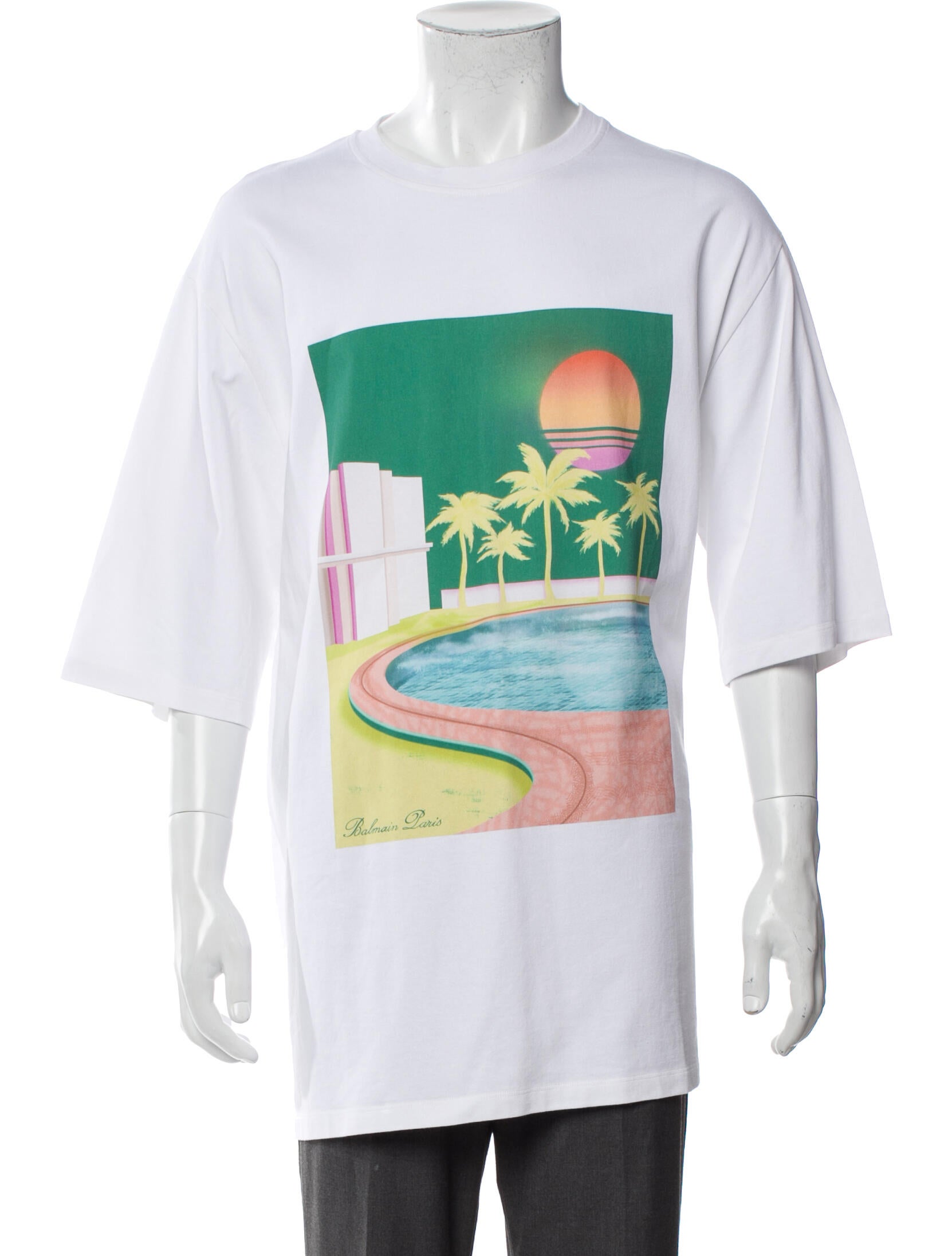 Balmain Graphic Print Crew Neck T-Shirt