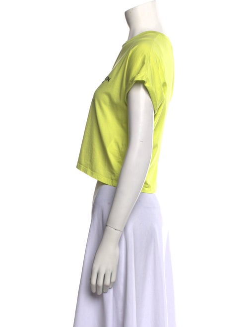 Balmain Graphic Print Crew Neck Crop Top