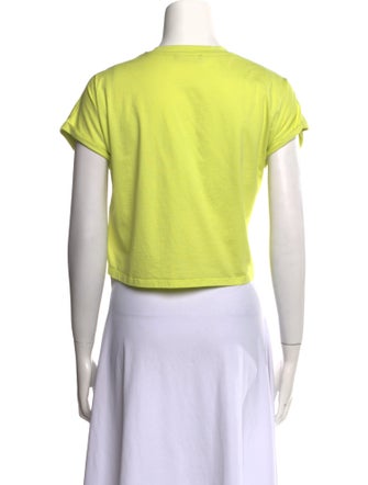 Balmain Graphic Print Crew Neck Crop Top