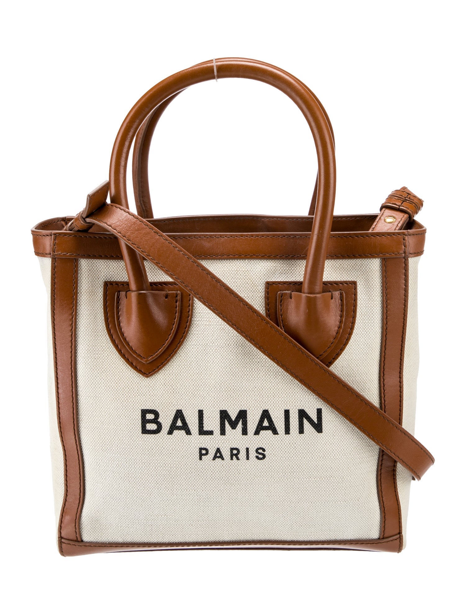 Balmain Canvas Top Handle Bag