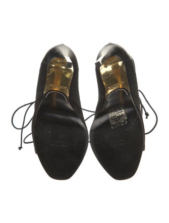 Balmain Suede Studded Accents Lace-Up Boots