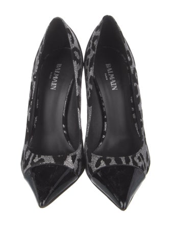 Balmain Glitter Animal Print Pumps