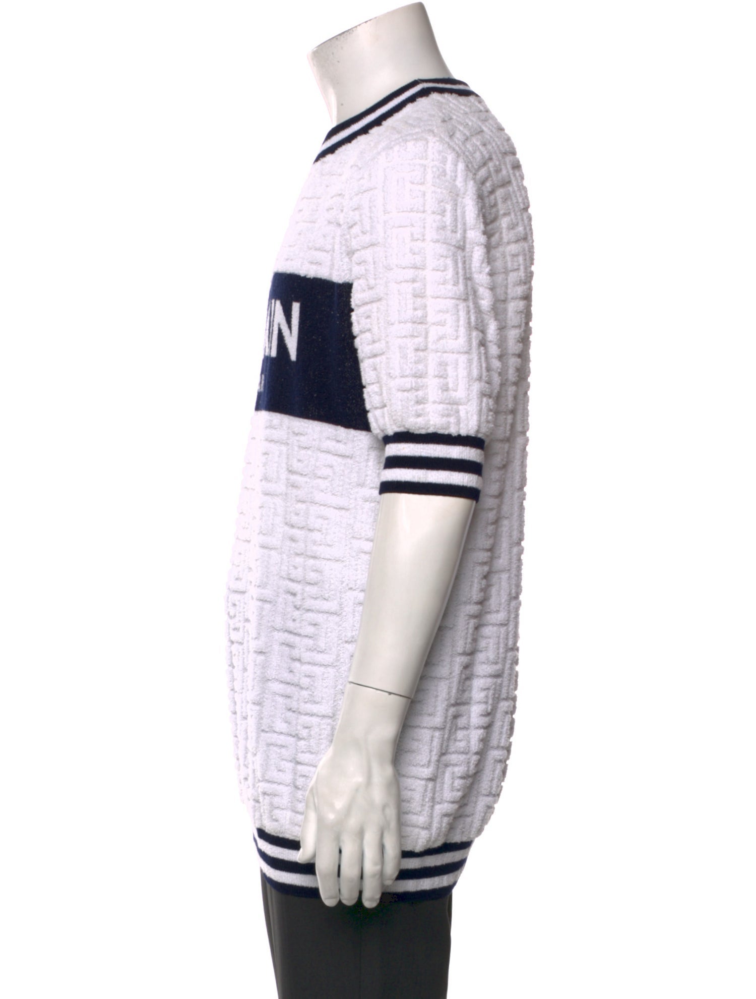 Balmain Striped Crew Neck T-Shirt