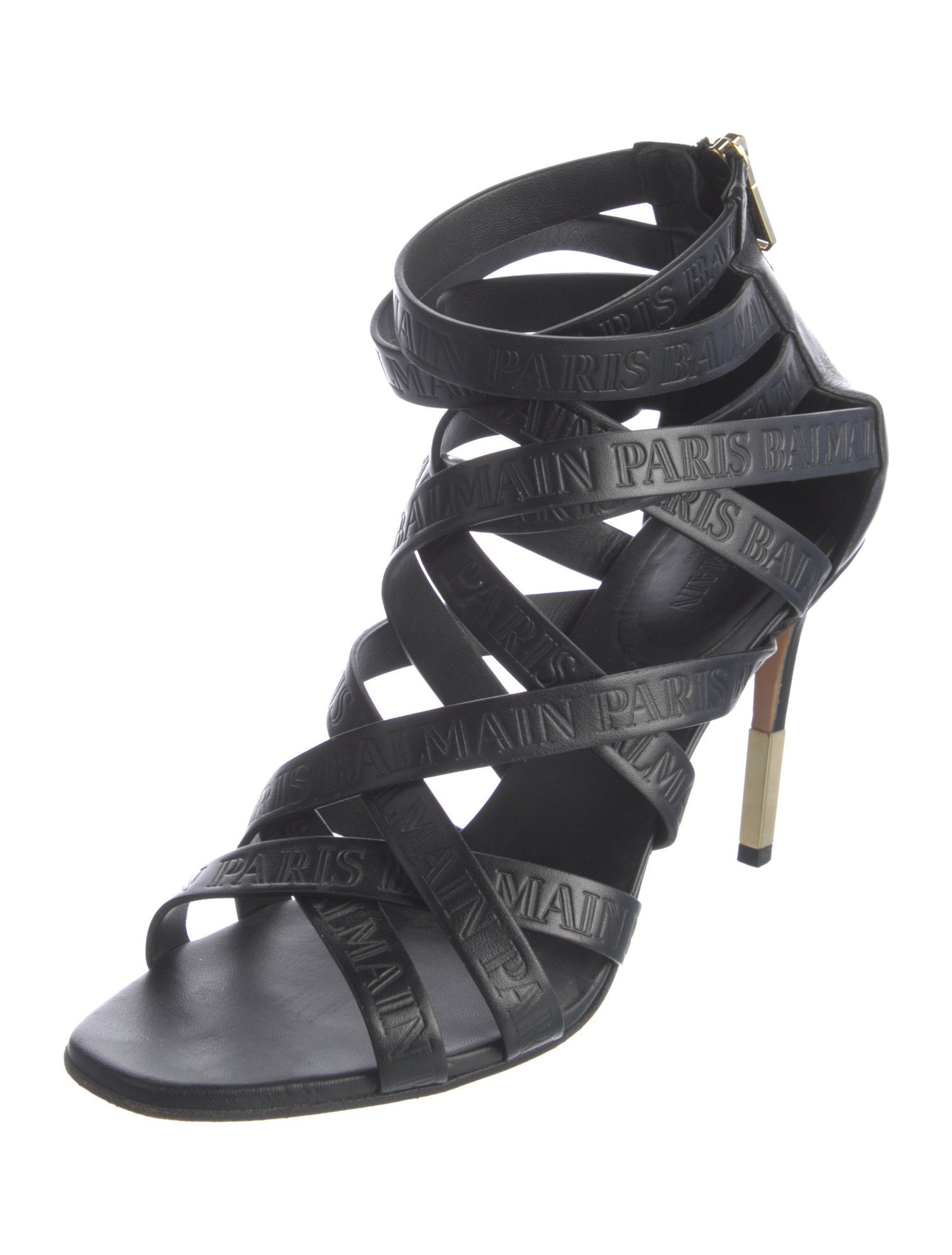 Balmain Leather Gladiator Sandals