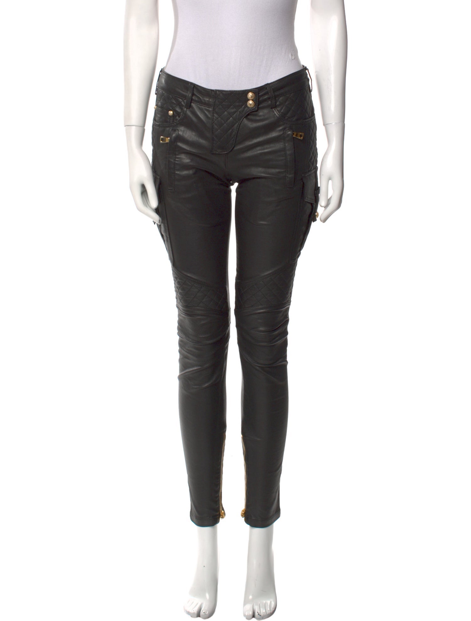 Balmain Leather Skinny Leg Pants