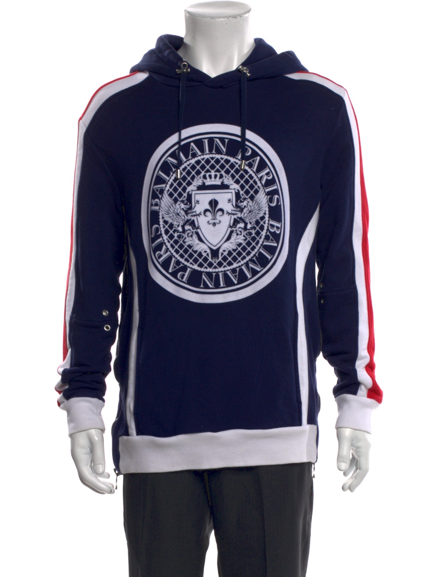 Balmain Graphic Print Crew Neck Hoodie