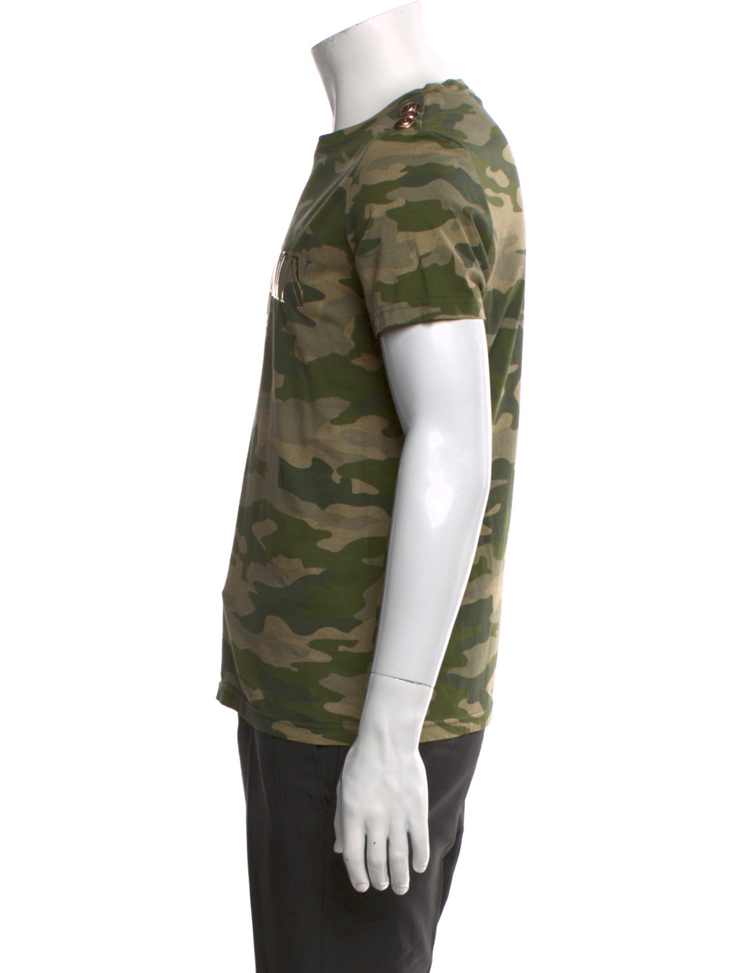 Balmain Camouflage Print Short Sleeve Shirt