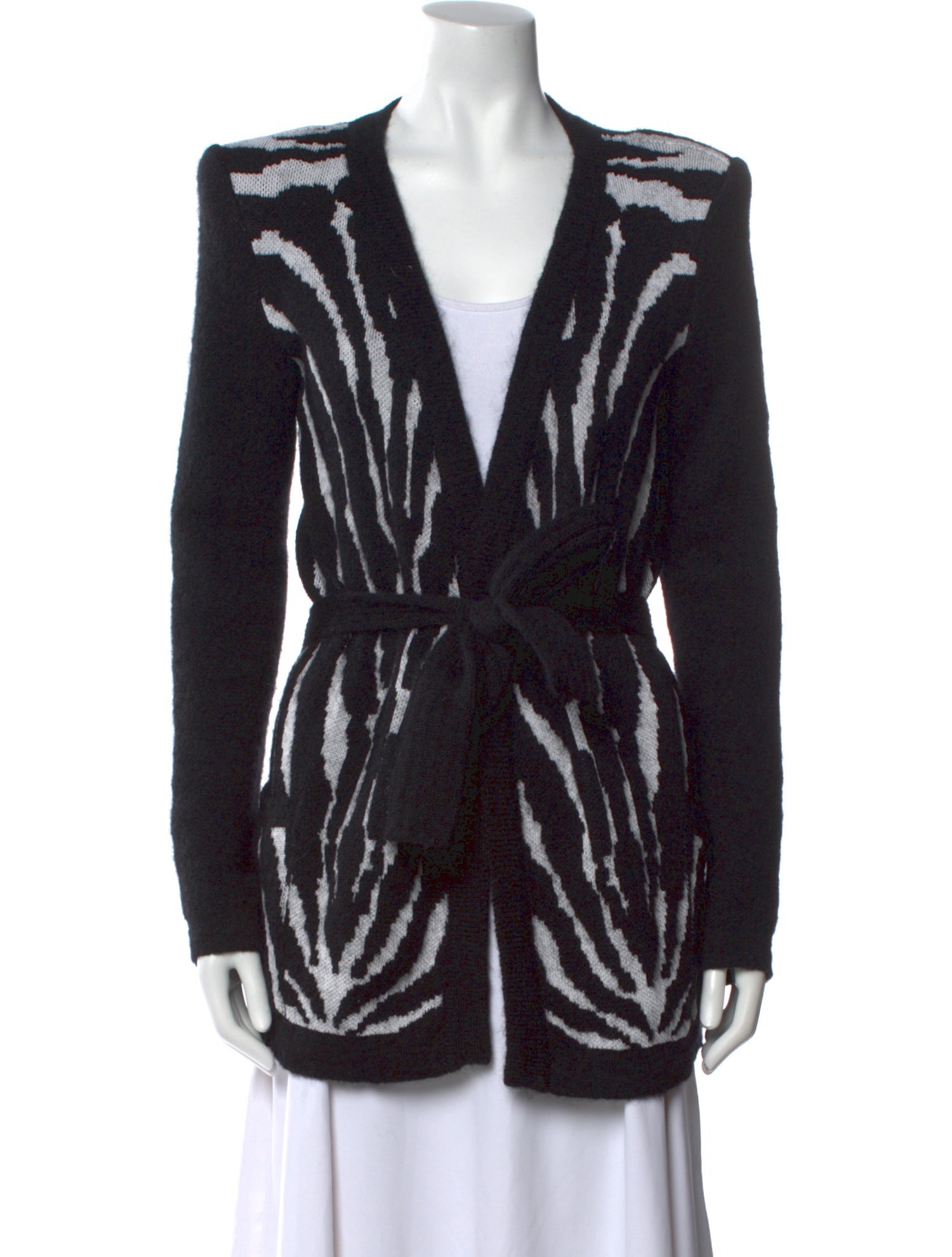 Balmain Striped V-Neck Sweater