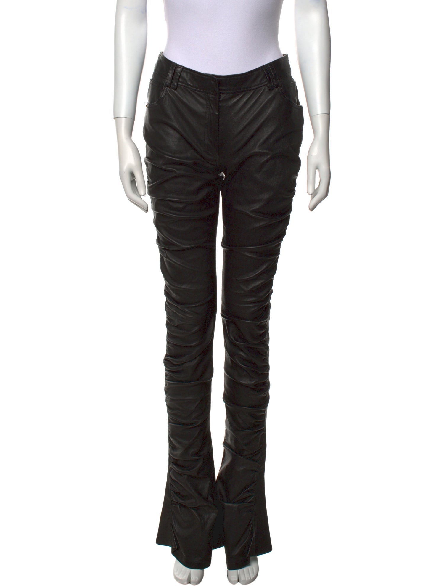 Balmain Leather Wide Leg Pants