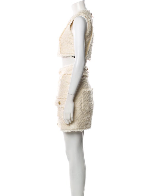 Balmain Raw-Edge Trim Skirt Set