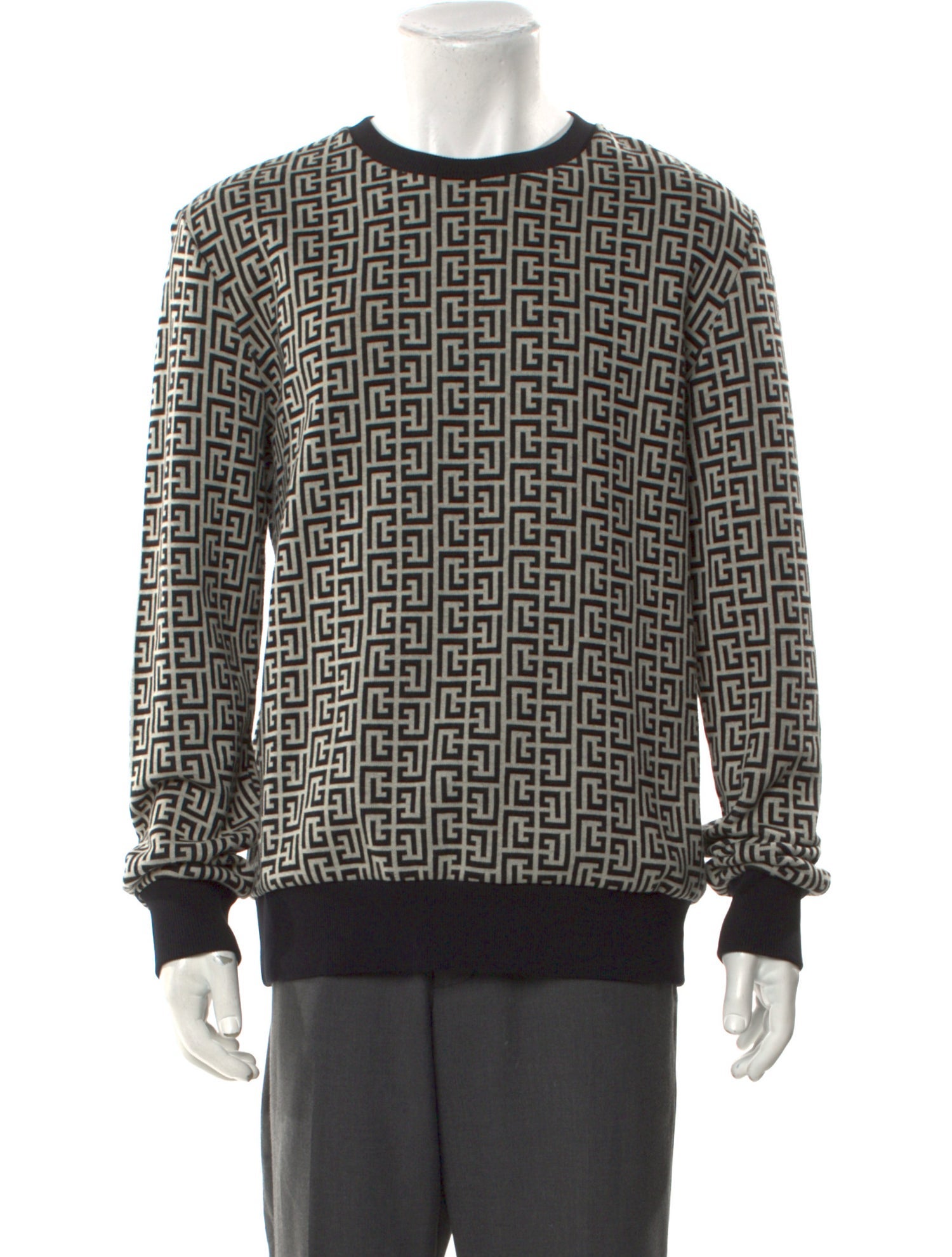 Balmain Printed Crew Neck Sweatshirt