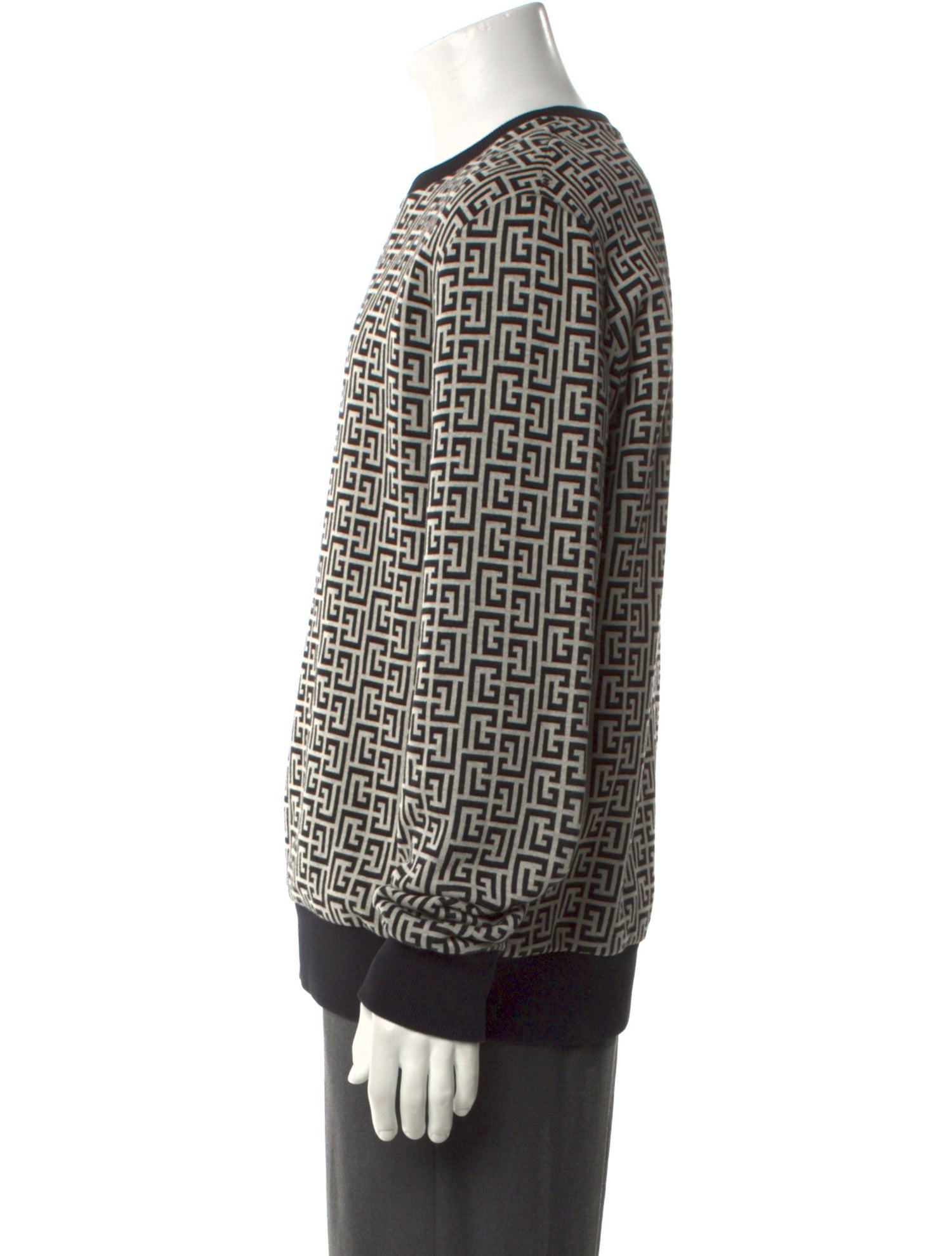 Balmain Printed Crew Neck Sweatshirt