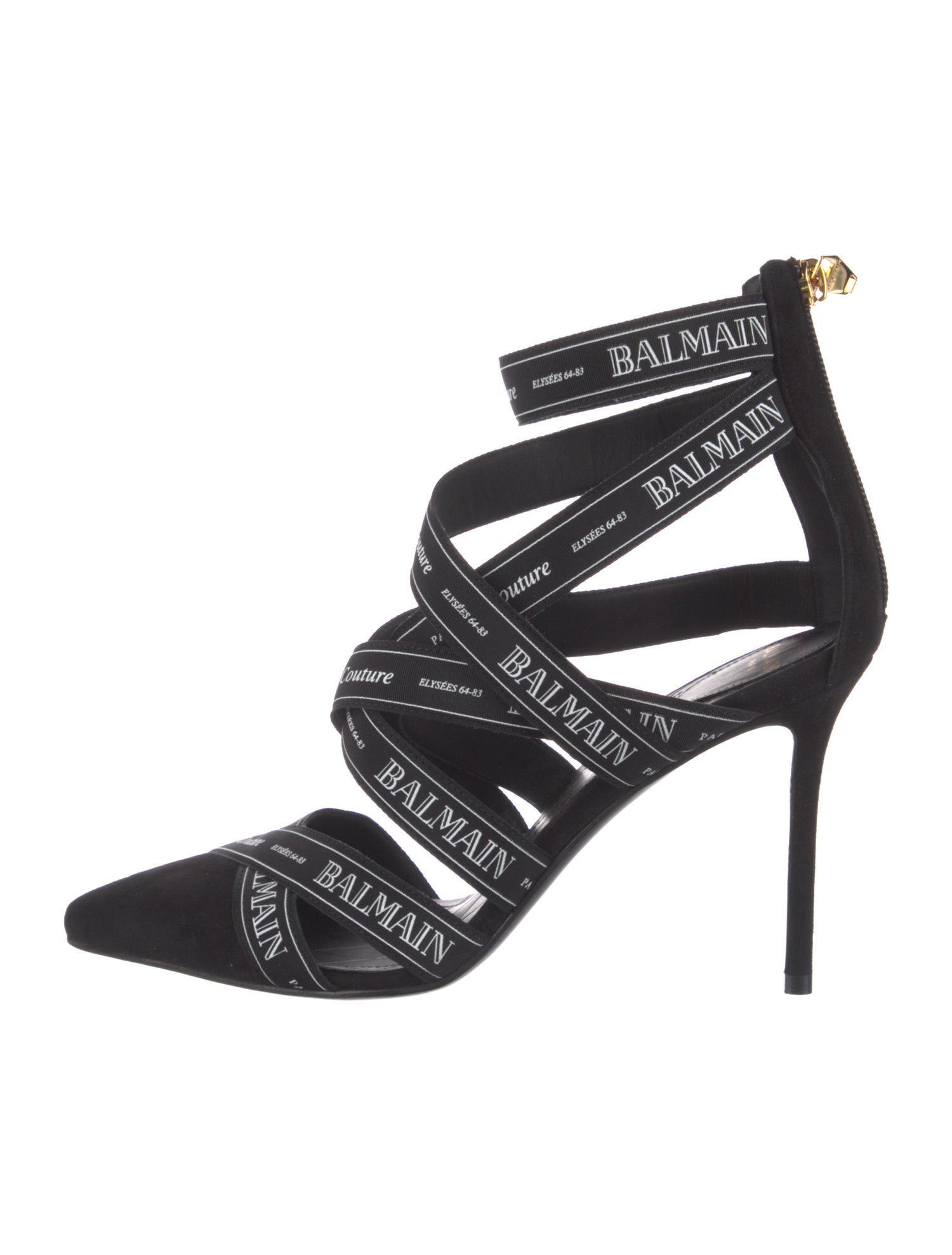 Balmain Suede Graphic Print Pumps