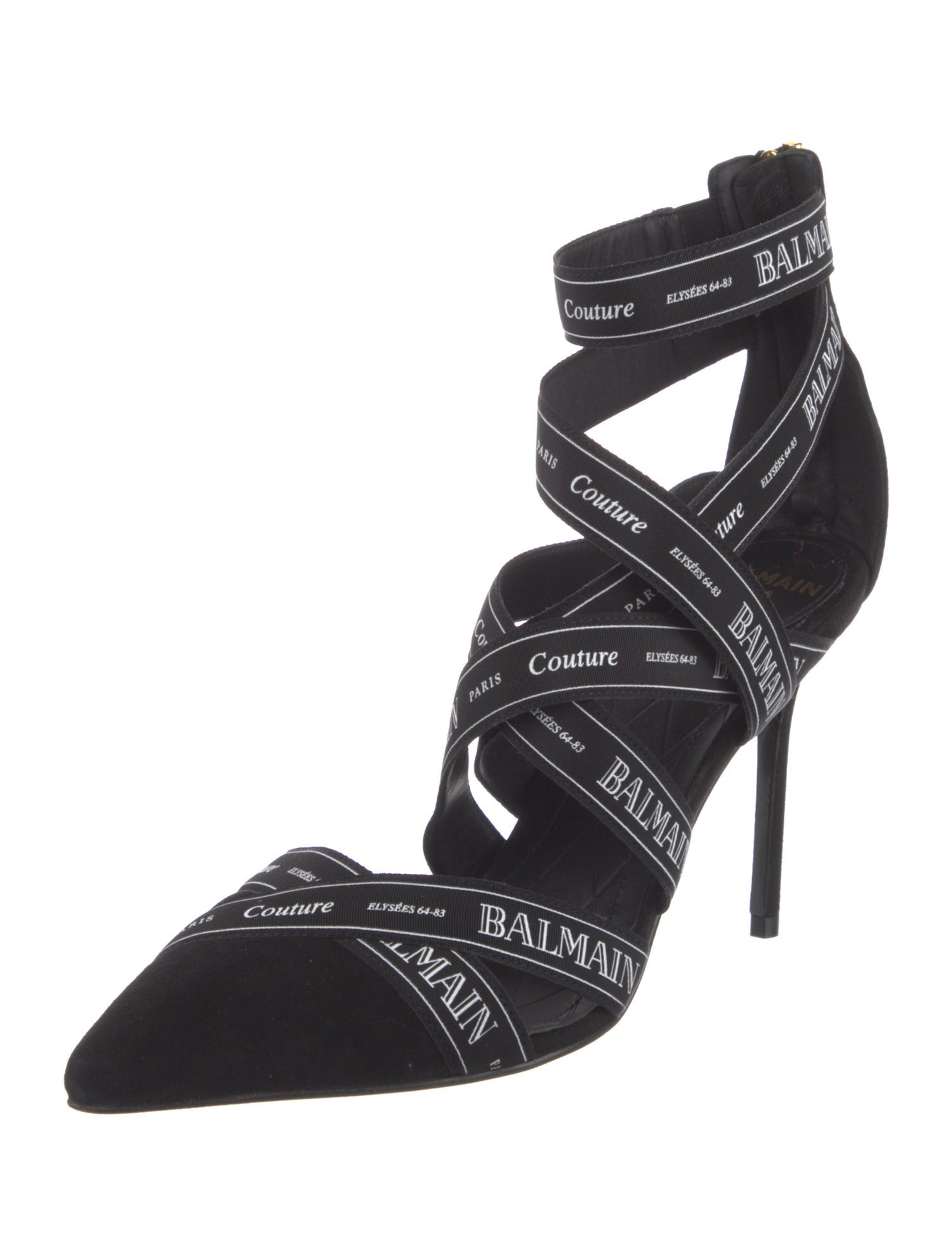 Balmain Suede Graphic Print Pumps