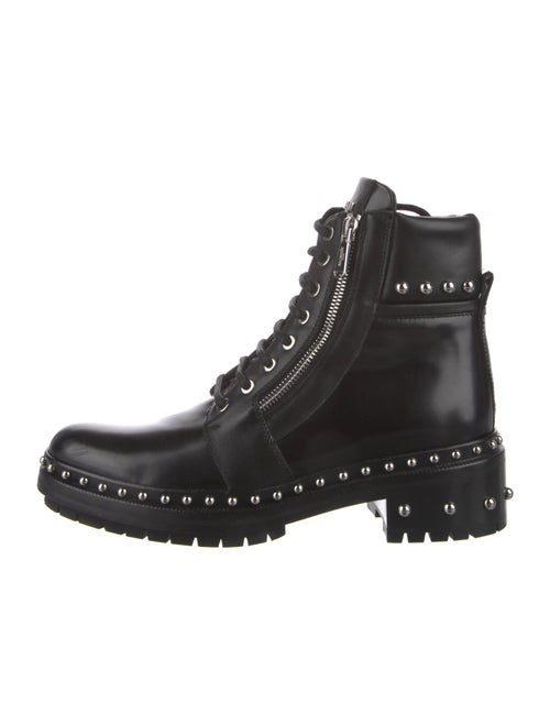 Balmain Leather Studded Accents Combat Boots