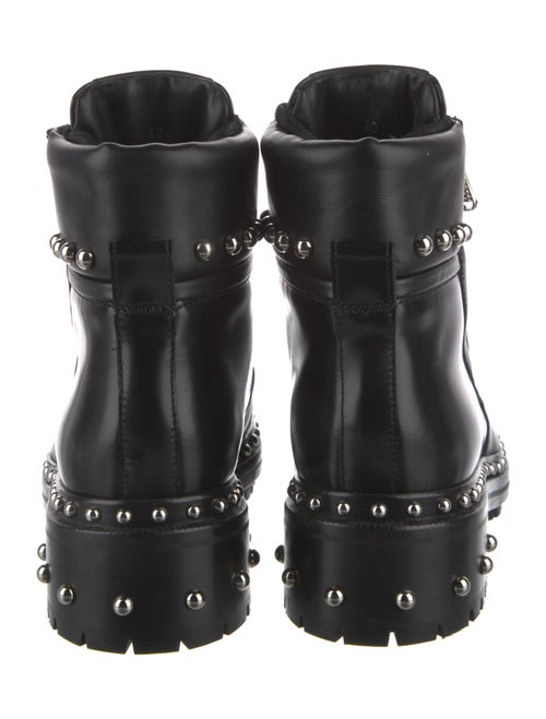 Balmain Leather Studded Accents Combat Boots