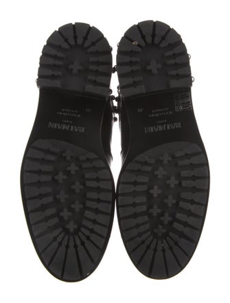 Balmain Leather Studded Accents Combat Boots