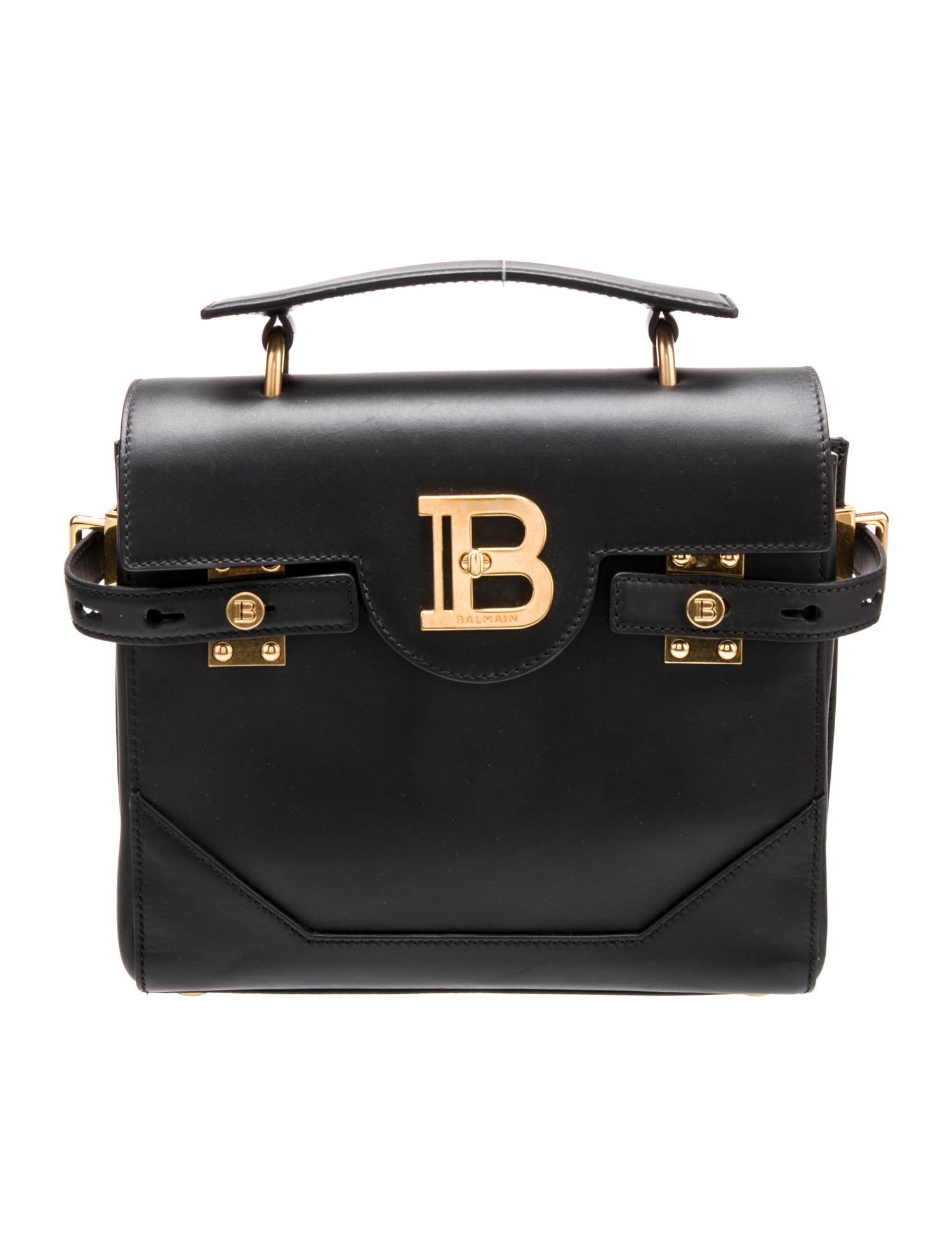 Balmain Leather Top Handle Bag